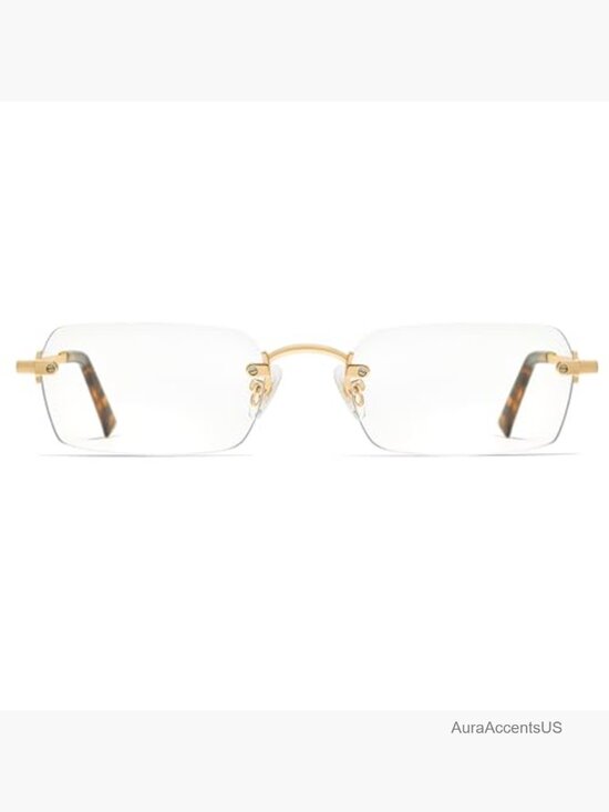 Rimless Rectangle Y2K Sunglasses Trendy Tinted Retro Frameless Shades main image 7